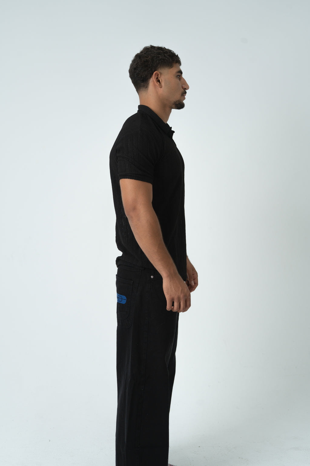 Black Knit Polo
