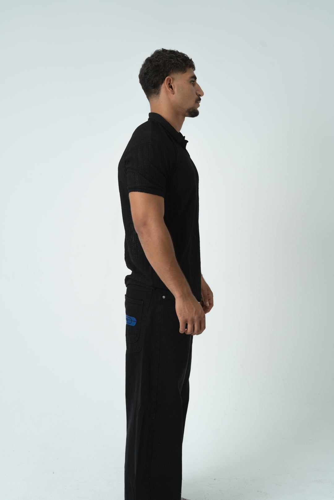 Black Knit Polo