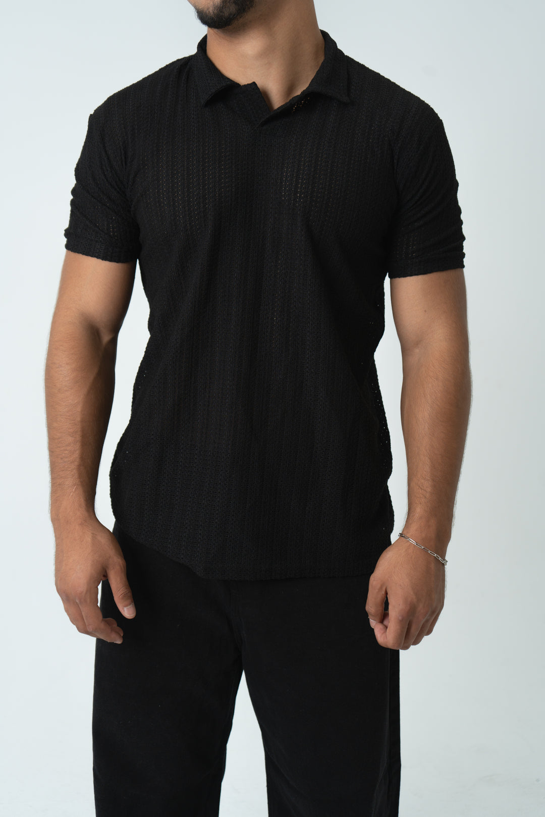 Black Knit Polo