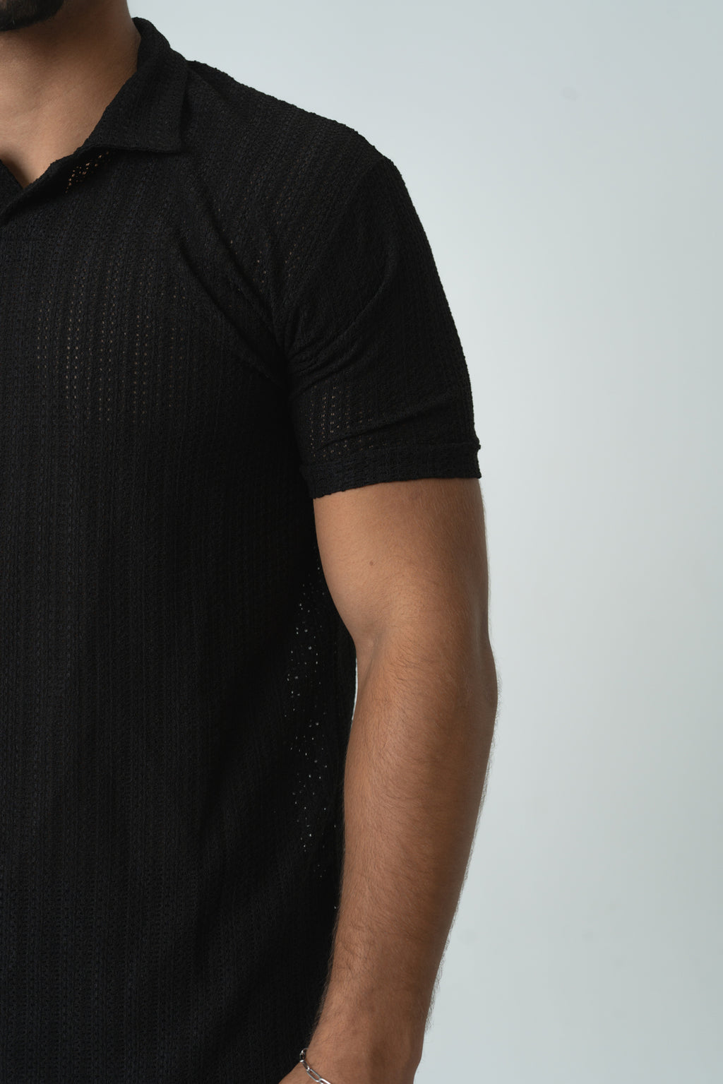 Black Knit Polo
