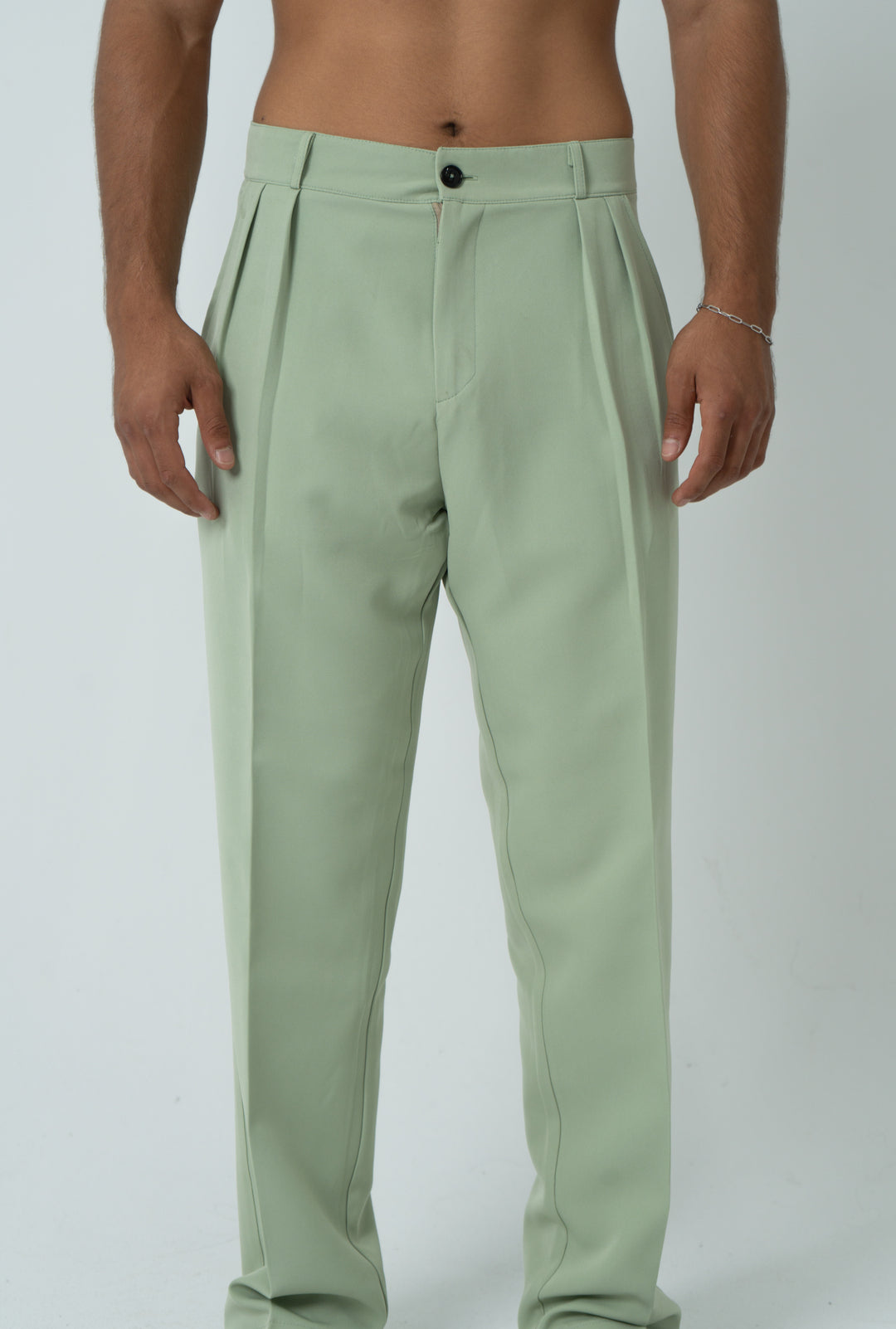 Green Pleated Pants